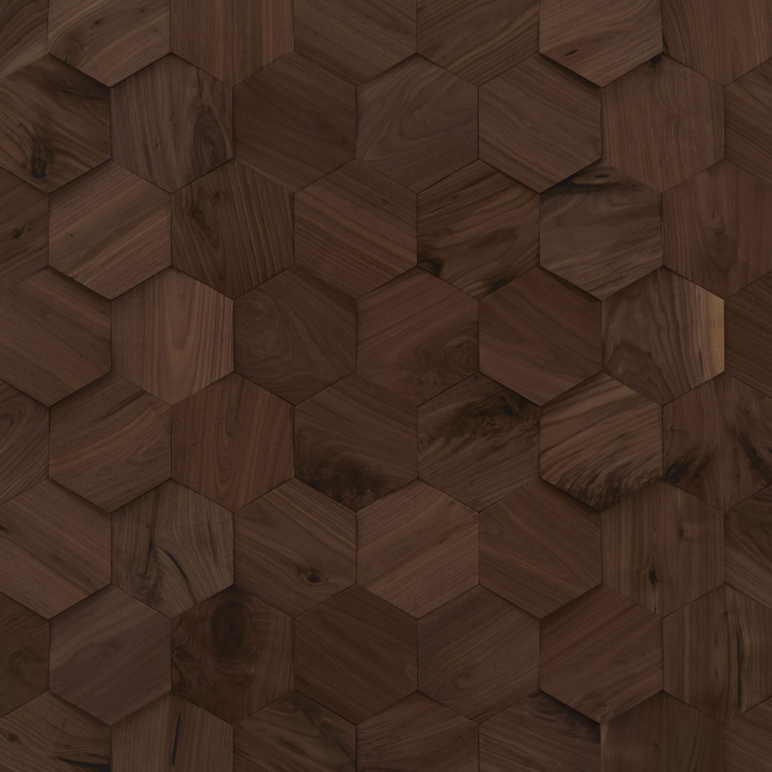 Wall paneling AMERICAN WALNUT ANGLED HEXO CELESTIO LEGNO