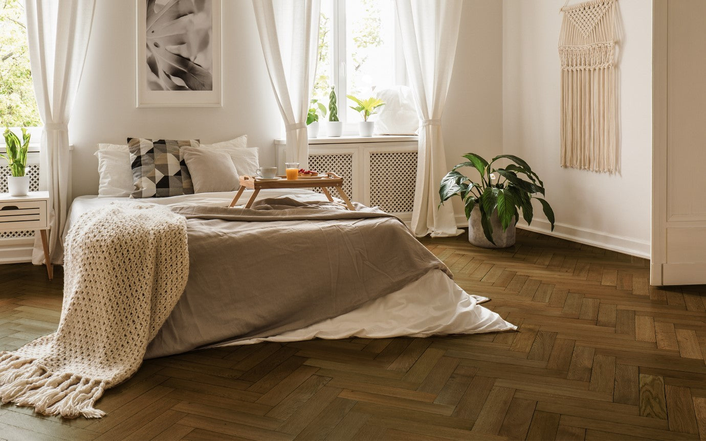 Hardwood Pulpis Brown Herringbone Artisan Home
