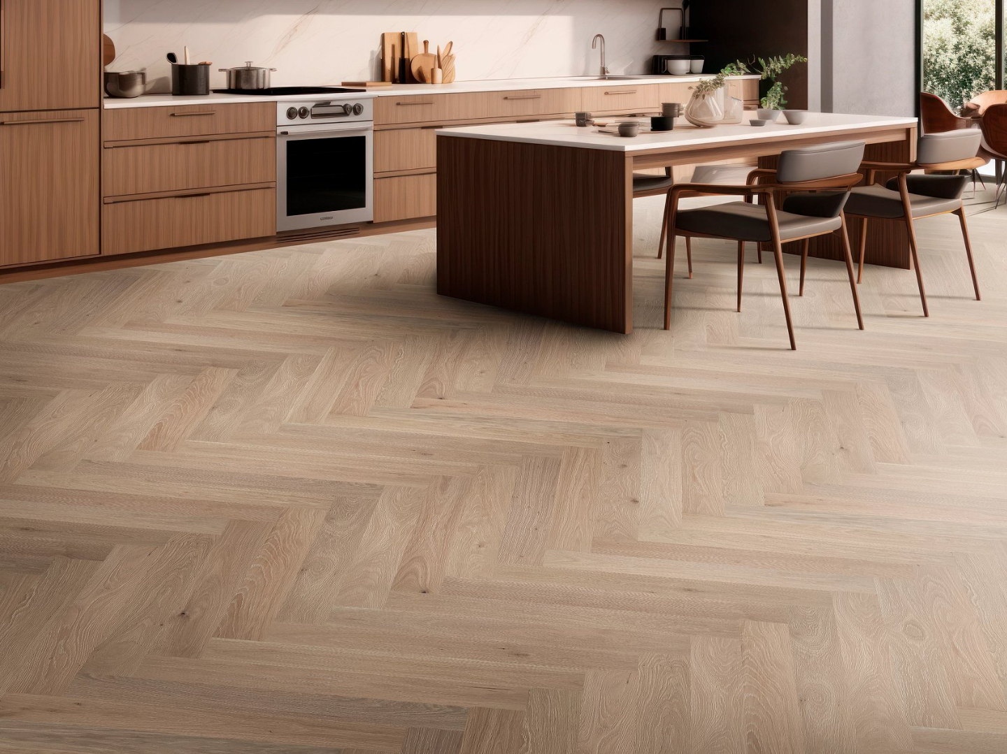 Hardwood French Buff AA853-11101 Anderson Tuftex Wood Provincial Herringbone Collection