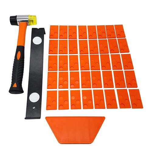 43PC Laminate Wood Flooring Installation Kit with 40 Spacers Tapping Block Heavy Duty Pull Bar Diameter 35mm Fiberglass Mallet — alternate v