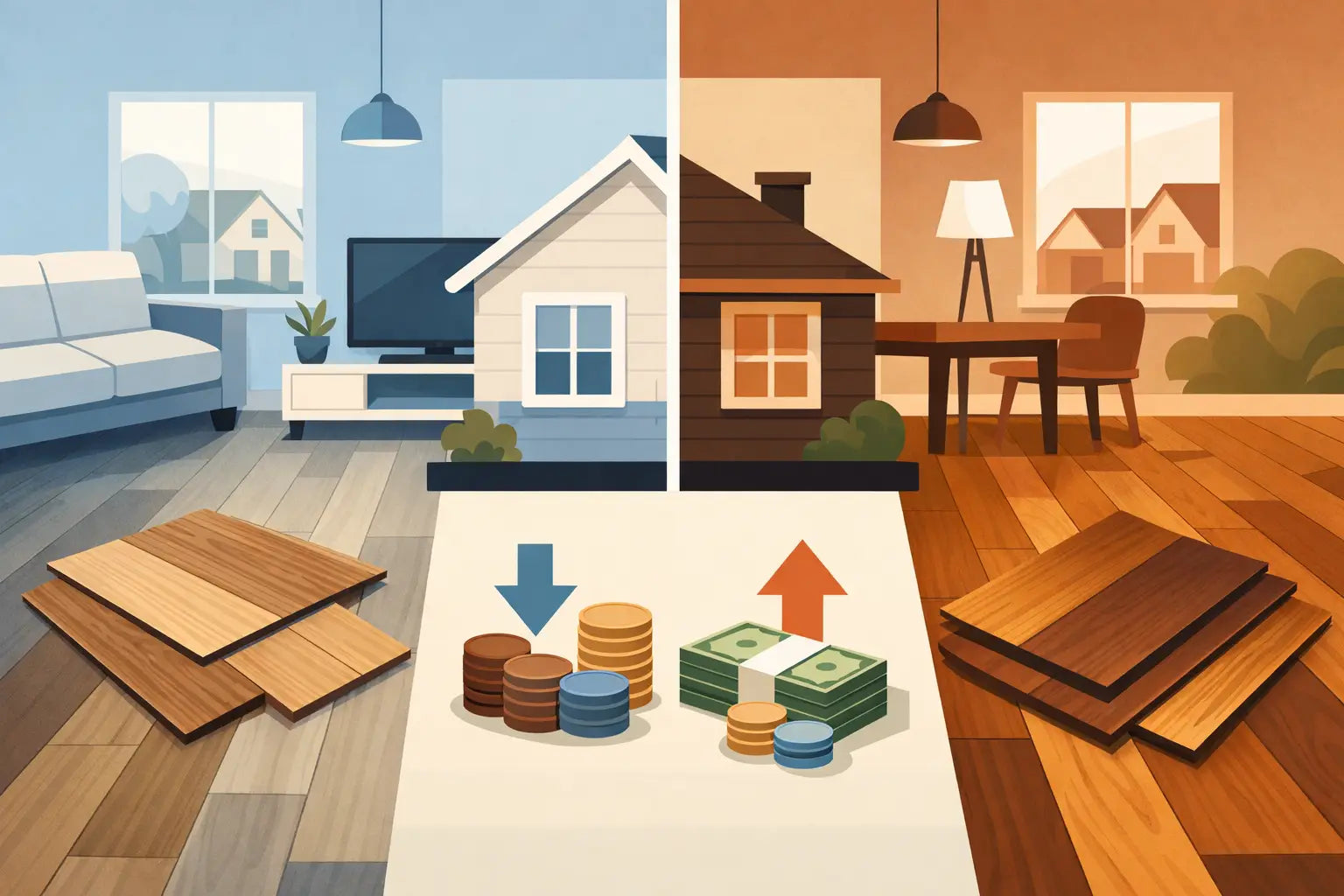 Luxury Vinyl Plank vs. Hardwood: Whole-House Costs