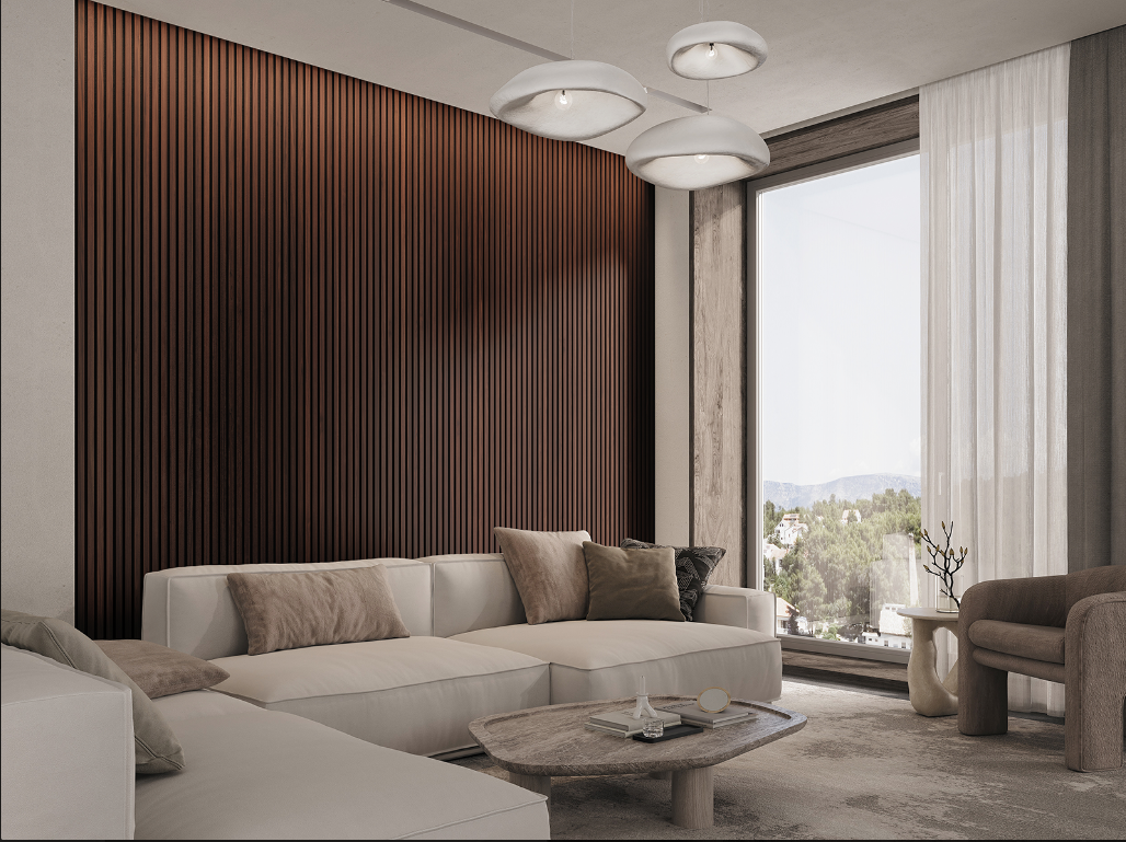 Wall paneling RAW WALNUT 58" Panels INTERVALS COLLECTION