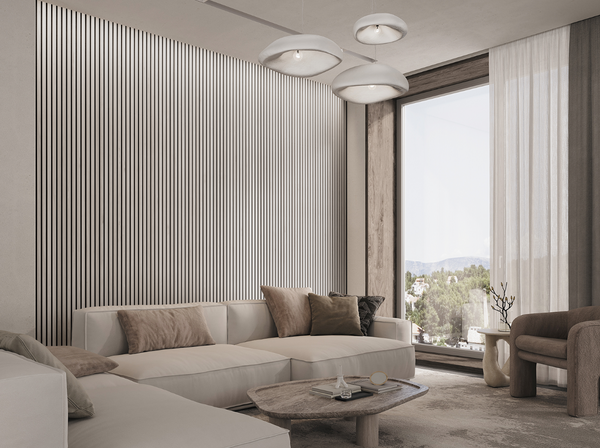 Wall paneling SOFT WHITE 108\" Panels INTERVALS COLLECTION