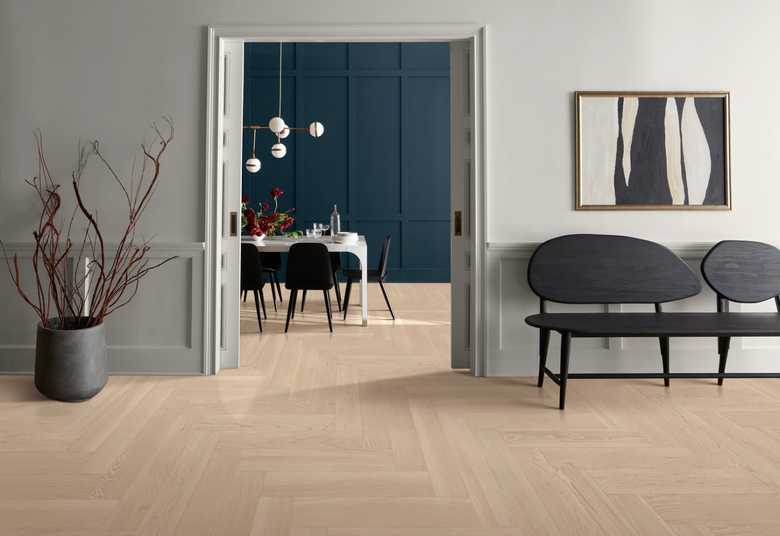 Hardwood Bistro A846-11090 Anderson Tuftex Wood European Ash Herringbone Collection