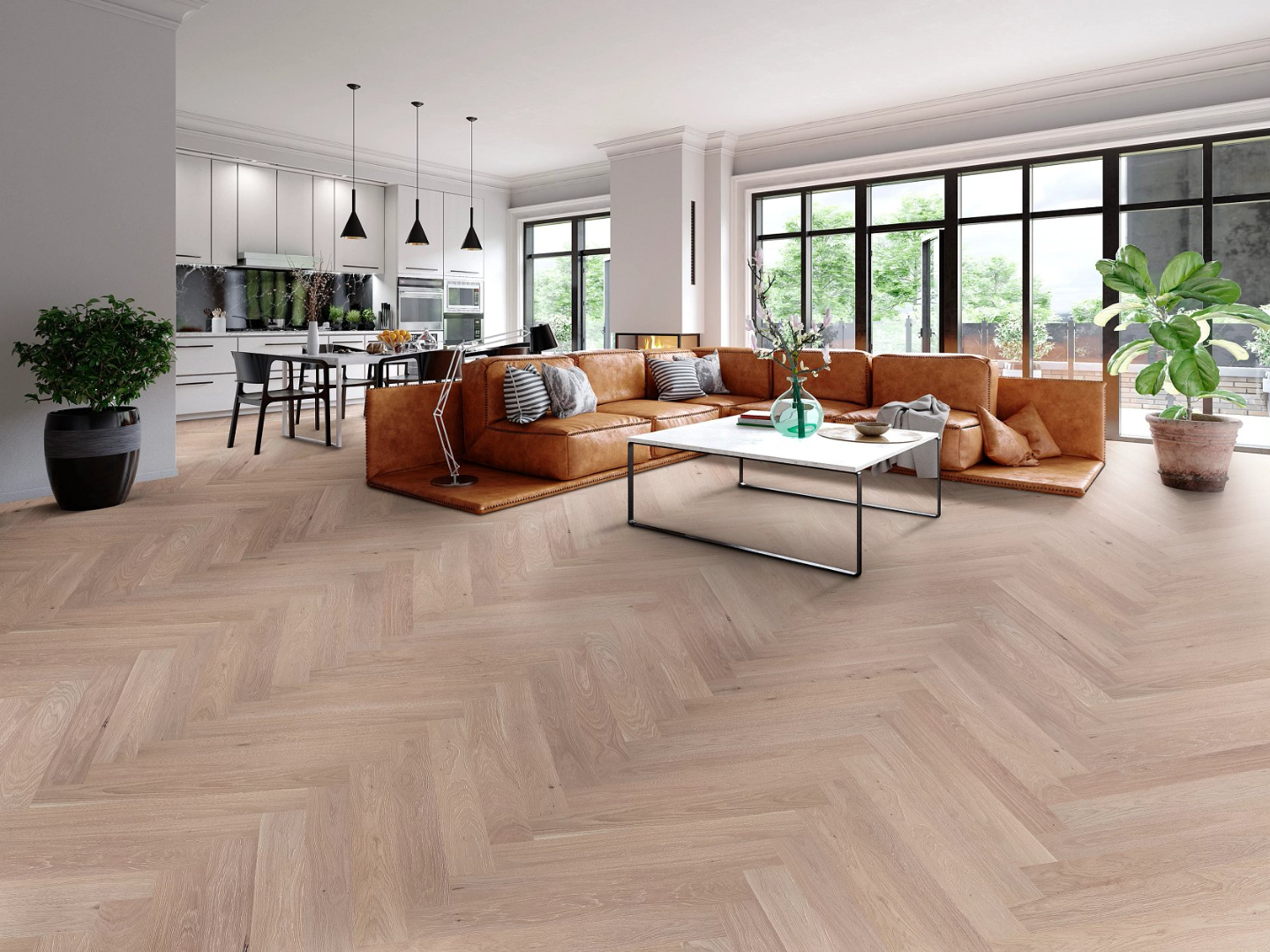 Hardwood Ashen AA853-15041 Anderson Tuftex Wood Provincial Herringbone Collection