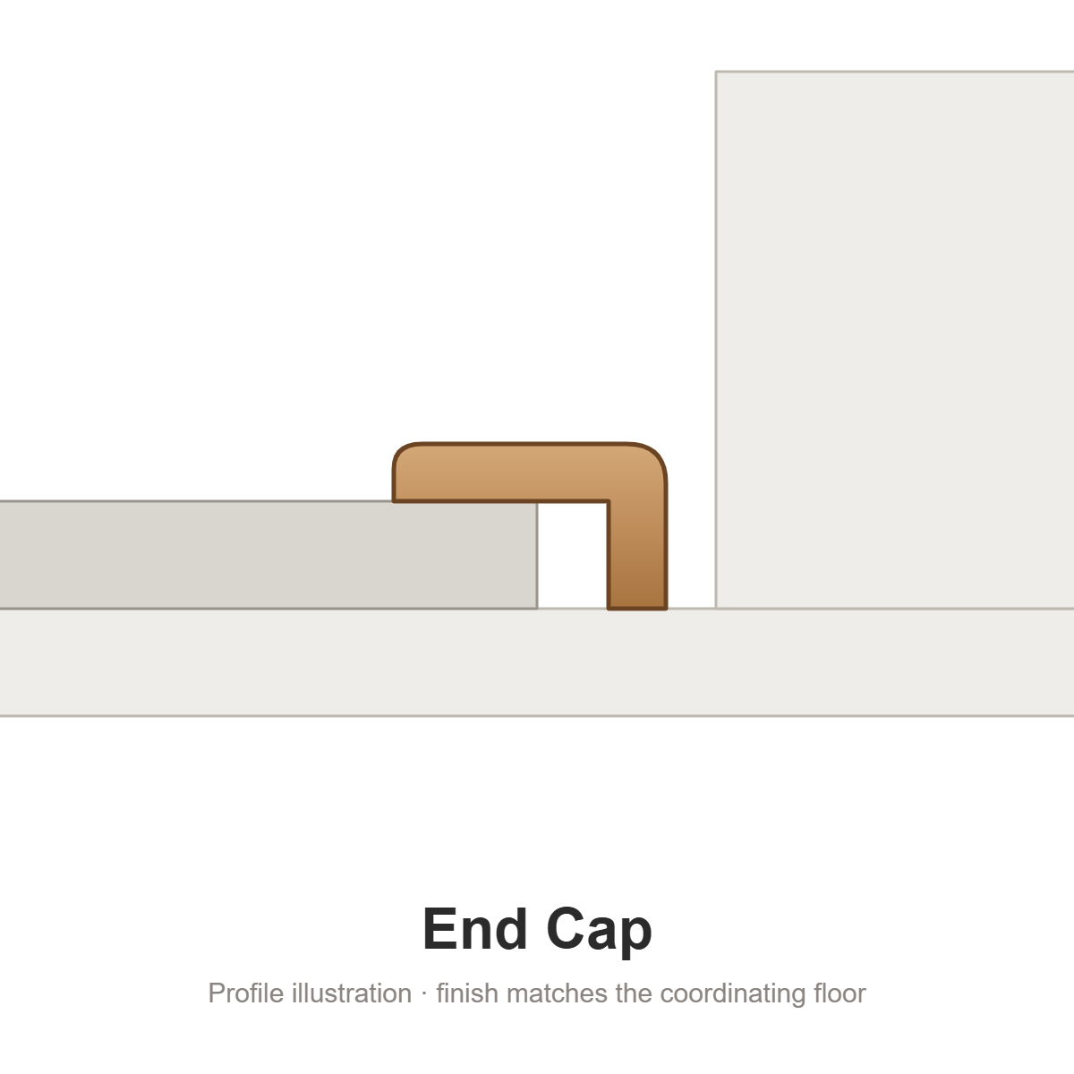 SPC / WPC Molding - End Cap by Universal Floor Supply: End Cap profile illustration