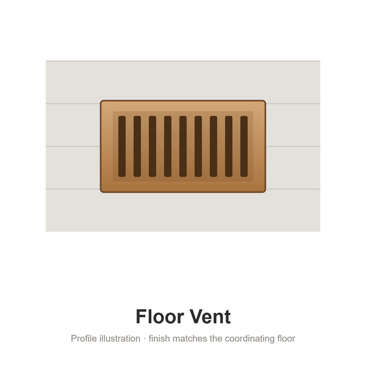 Hard Surface - Vent Drop-IN 2X12 by Stanton: Floor Vent profile illustration