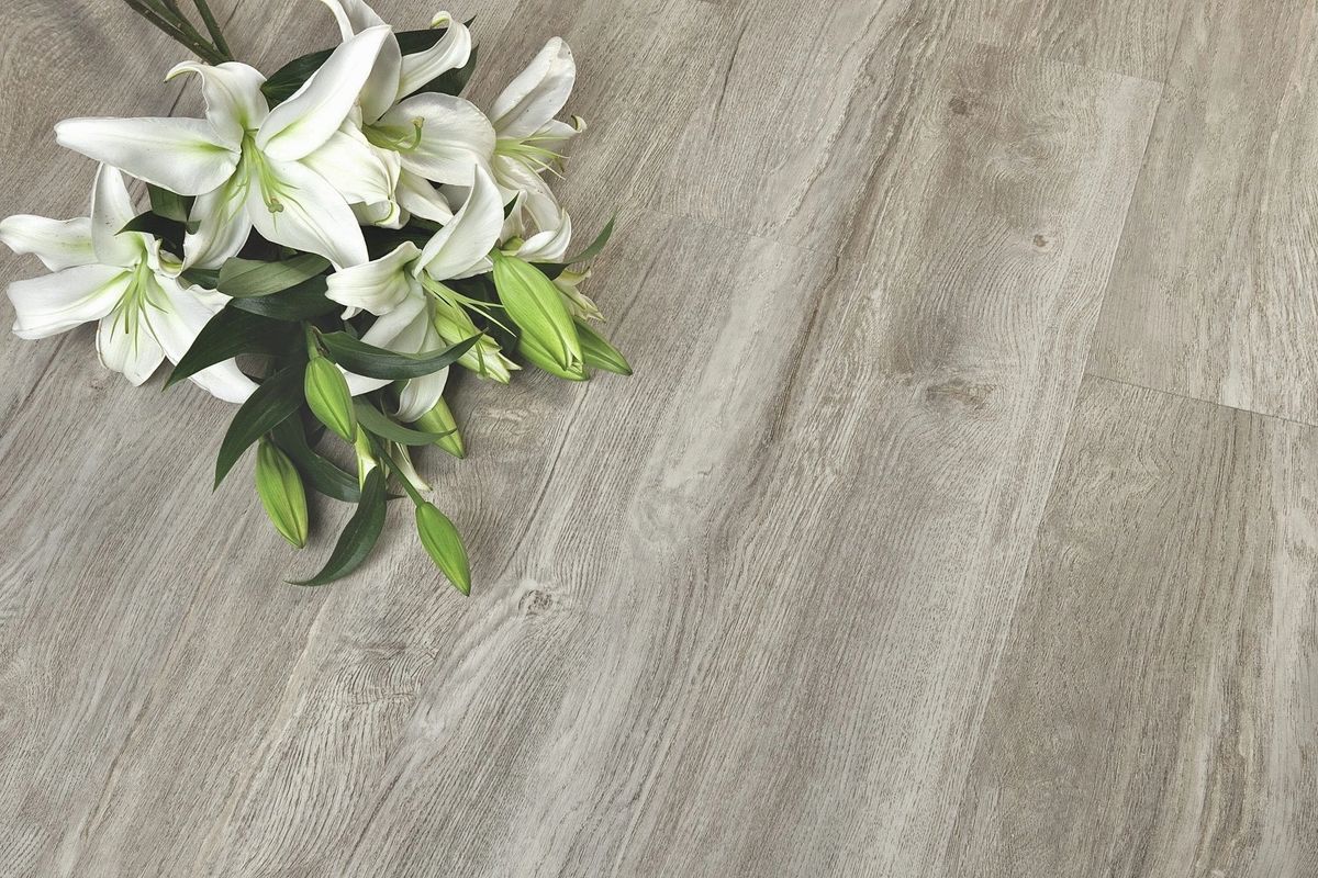 Vinyl New Grey Oak SPC 123 12 mil SPC